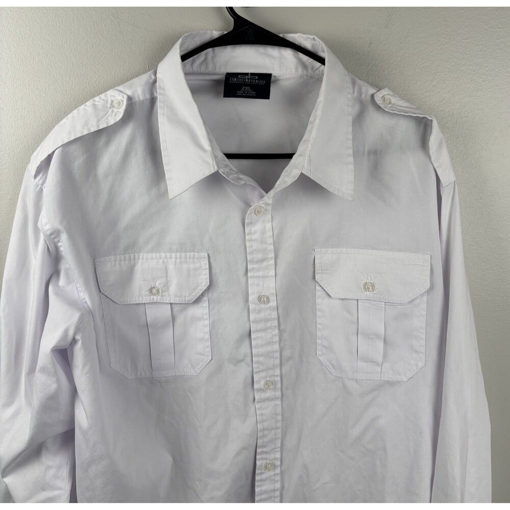 Godbody GB Button Down Men's XXL 2XL Long Sleeve White Shirt